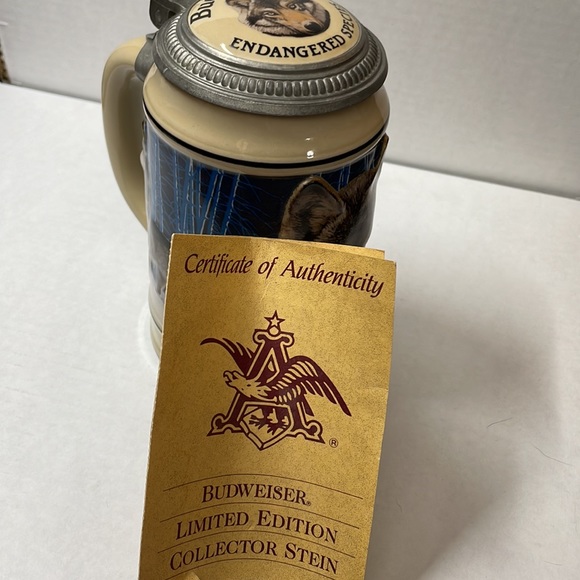 Budweiser Limited Edition Endangered Species Beer Stein - Gray Wolf - Picture 6 of 7